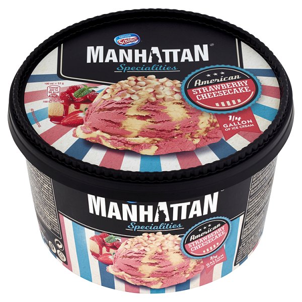 Lody Manhattan strawberry cheescake , 1 szt/0,946 litr, Nestle