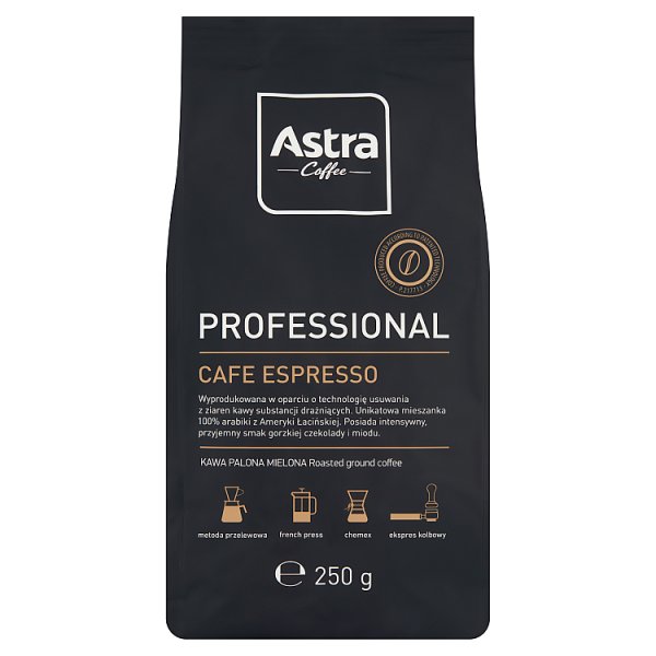 Astra Professional Cafe Espresso Kawa palona mielona 250 g, 1 szt/0,250