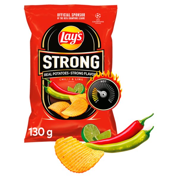 Lays Strong Chipsy Ziemniaczane Karbowane O Smaku Ostrego Chilli I