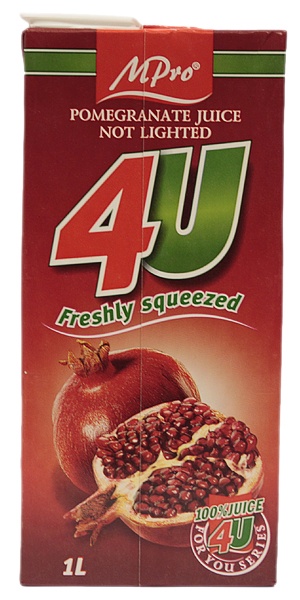 4u pryamogo otzhima pomegranate 100% v 1l k a y (4760038000804)