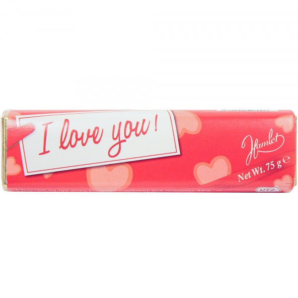 Hamlet i Love you chocolate bar ps 75g (5400265004082)