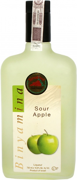 Binyamina sour Apple liqueur 6b 750ml (7290011210199)